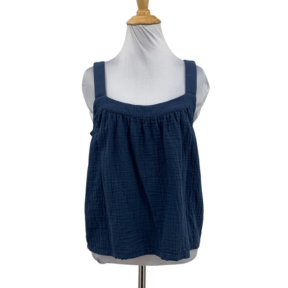 Pact Tank Top Womens M Medium Chalkboard Organic Coastal Double Gauze Square